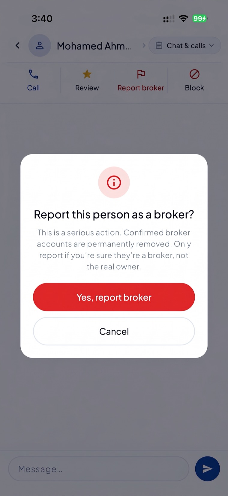 Report any broker